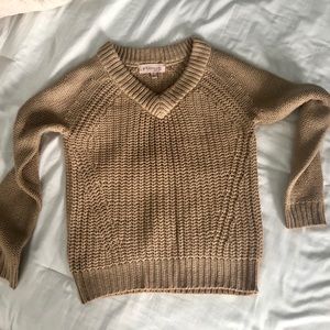 Philosophy Tan V-Neck Sweater/top